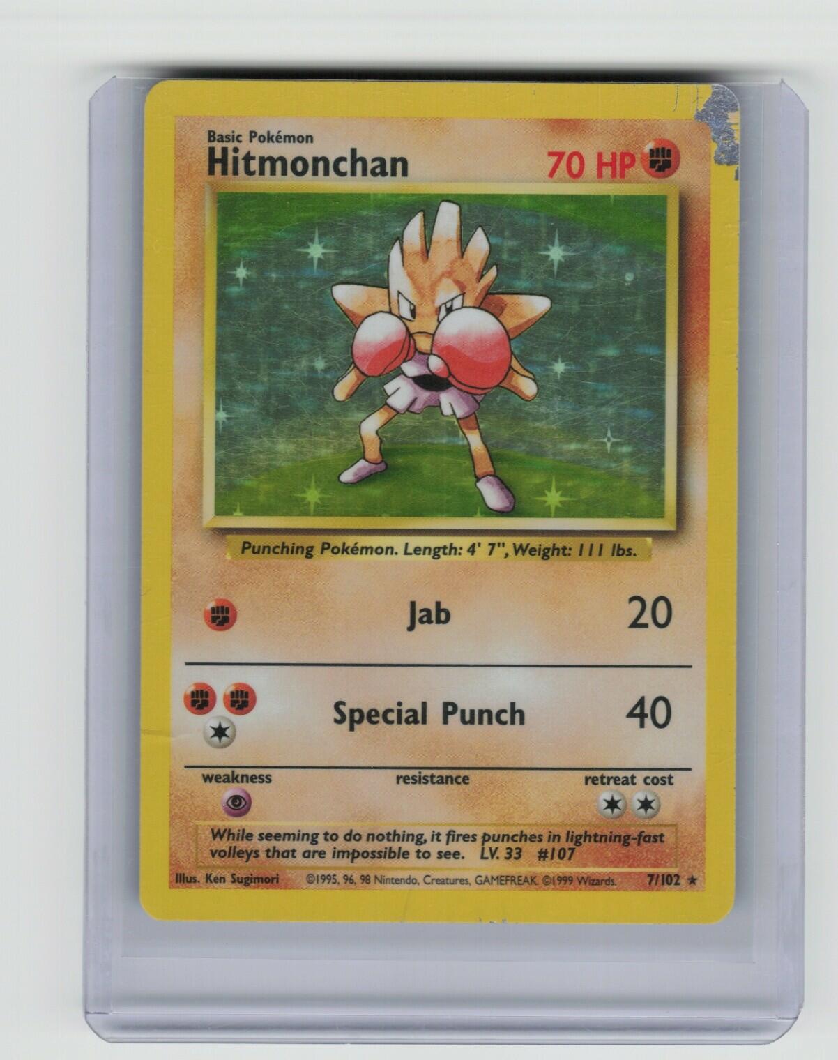 Hitmonchan Holo Rare Base Set 007/102 LP