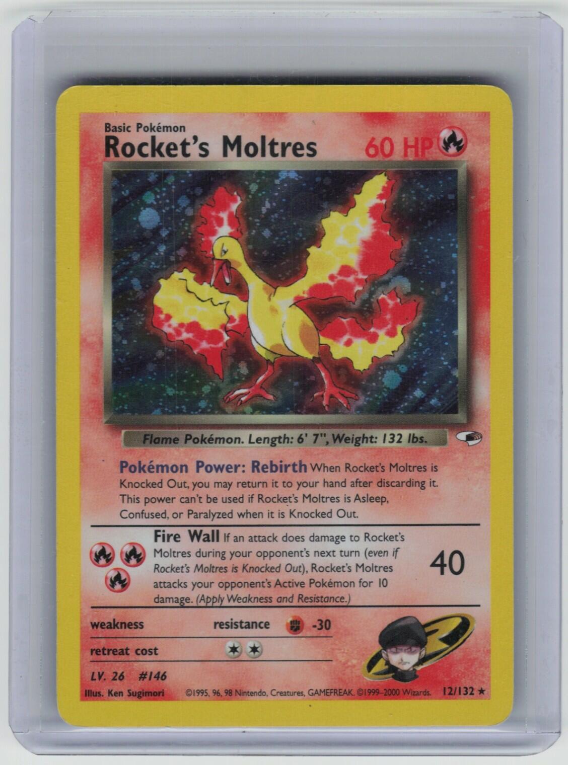 Rocket's Moltres Holo Rare Gym Heroes 012/132 LP