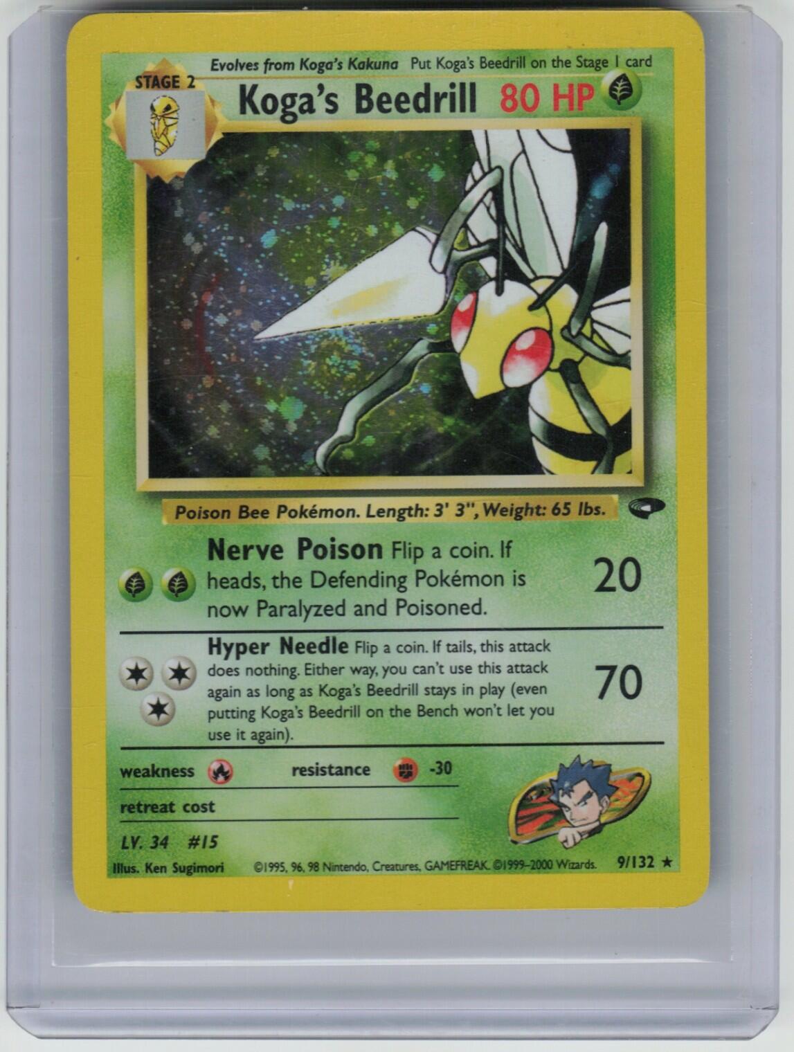 Koga's Beedrill Holo Rare Gym Challenge 009/132 LP