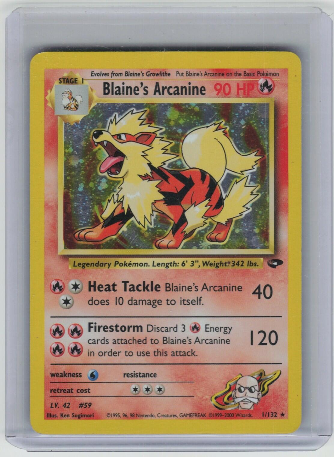 Blaine's Arcanine Holo Rare Gym Challenge 001/132 LP