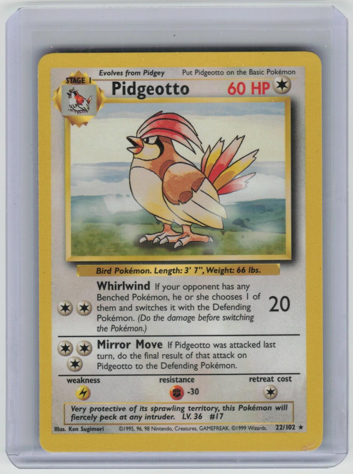 Pidgeotto Rare Base Set 022/102 LP
