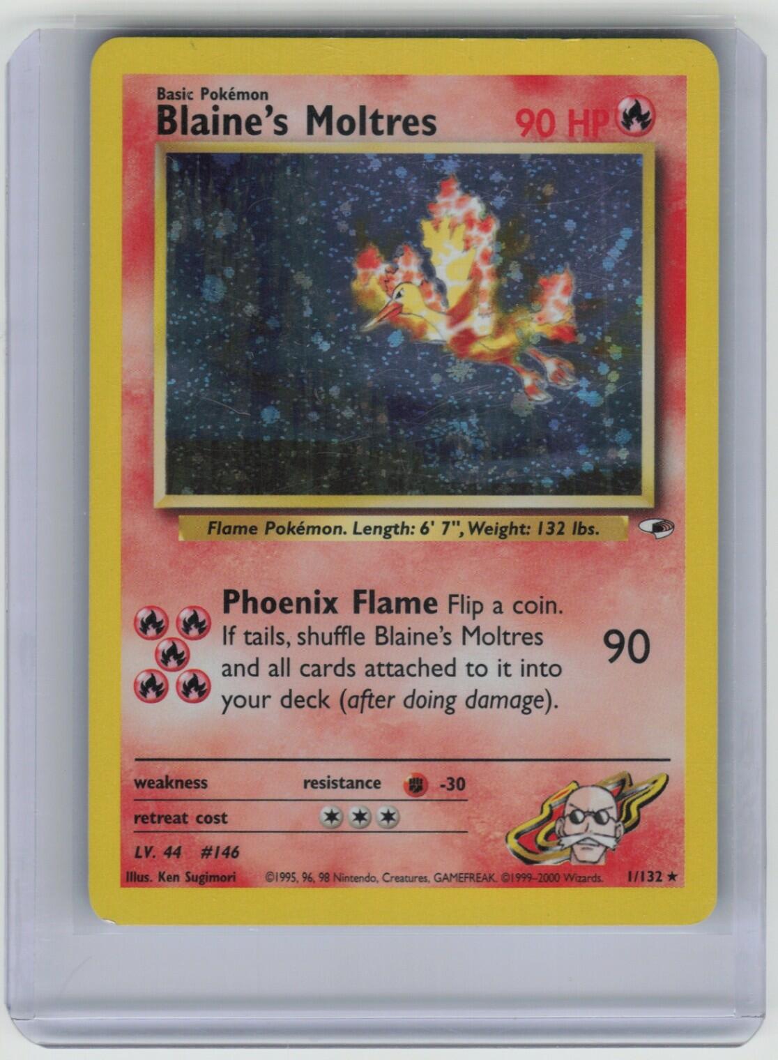 Blaine's Moltres Holo Rare Gym Heroes 001/132 LP