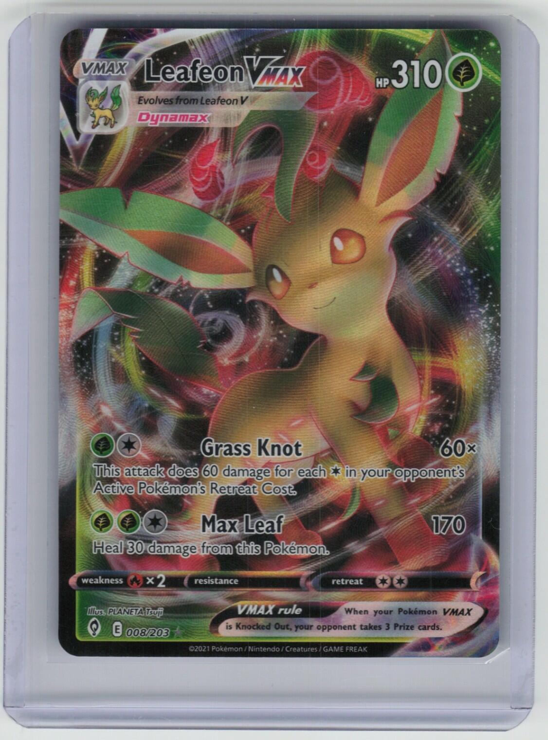 Leafeon VMAX Ultra Rare SWSH07: Evolving Skies 008/203 NM