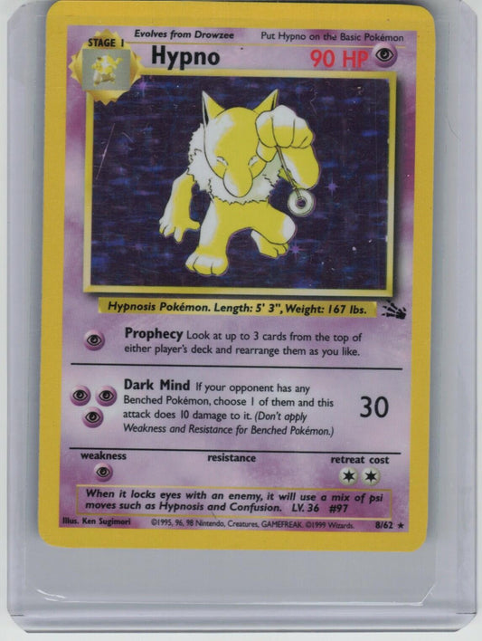 Hypno (8) Holo Rare Fossil 08/62 LP