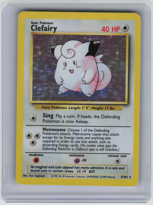 Clefairy Holo Rare Base Set 005/102 LP