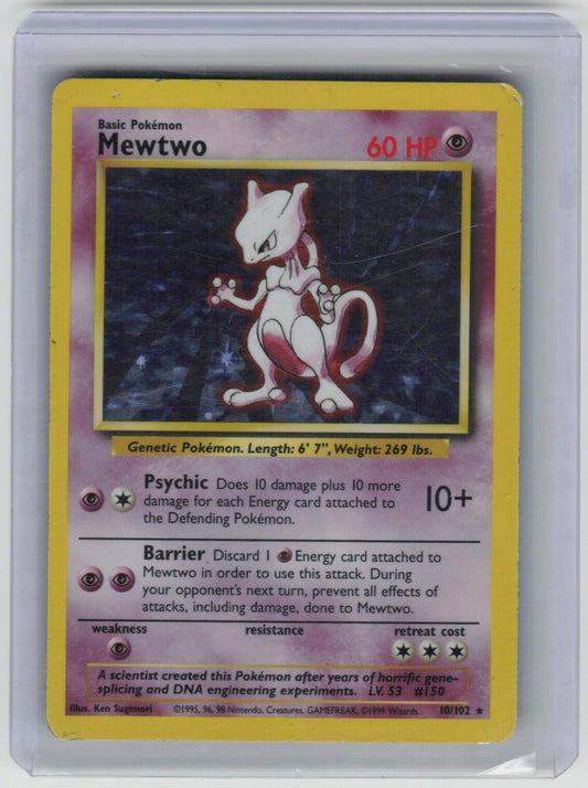 Mewtwo Holo Rare Base Set 010/102 LP