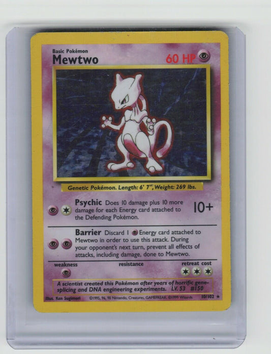 Mewtwo Holo Rare Base Set 010/102 LP