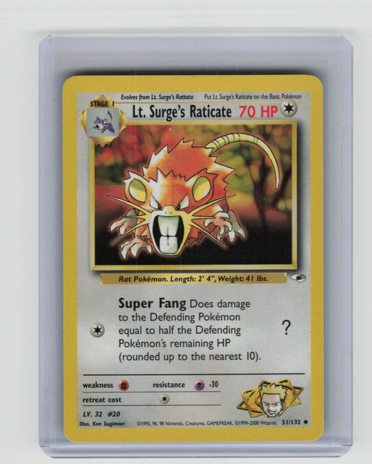 Lt. Surge's Raichu Rare Gym Heroes 028/132 LP