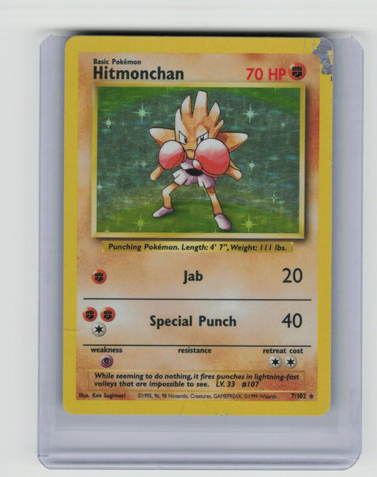 Hitmonchan Holo Rare Base Set 007/102 LP