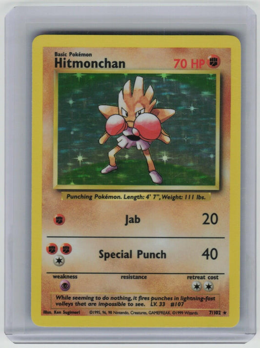 Hitmonchan Holo Rare Base Set 007/102 LP