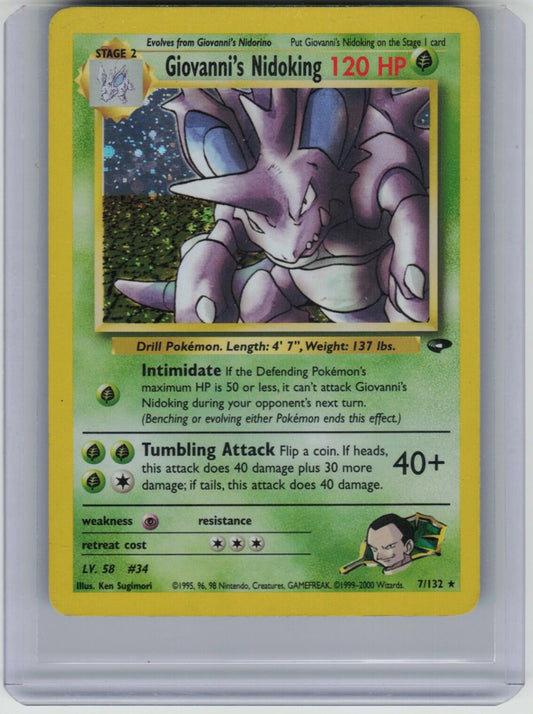 Giovanni's Nidoking Holo Rare Gym Challenge 007/132 LP