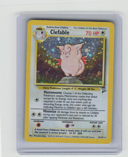Clefable Holo Rare Base Set 2 005/130 LP