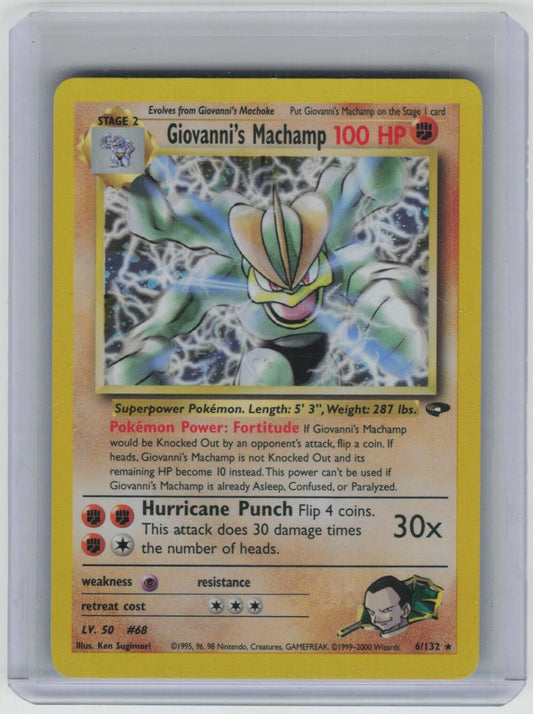 Giovanni's Machamp Holo Rare Gym Challenge 006/132 LP