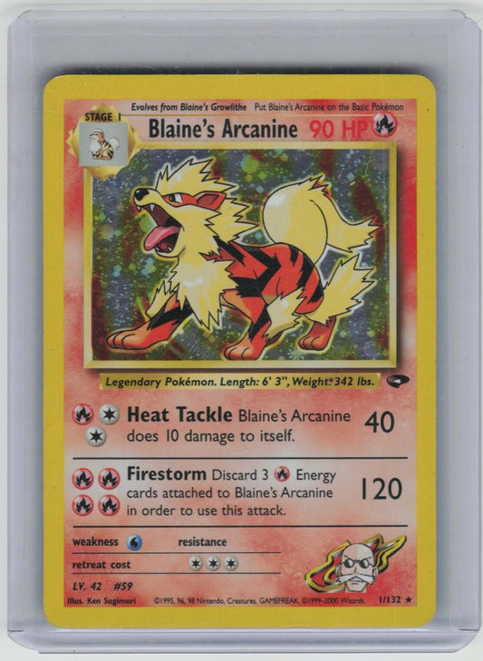 Blaine's Arcanine Holo Rare Gym Challenge 001/132 LP