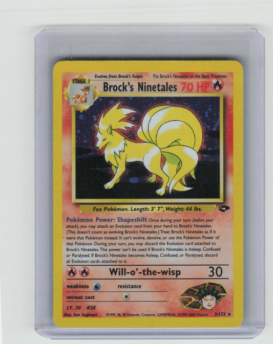 Brock's Ninetales Holo Rare Gym Challenge 003/132 LP