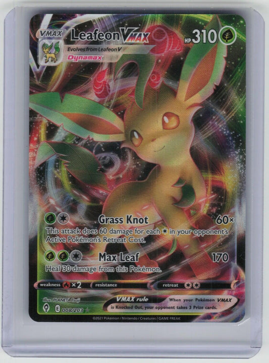 Leafeon VMAX Ultra Rare SWSH07: Evolving Skies 008/203 NM