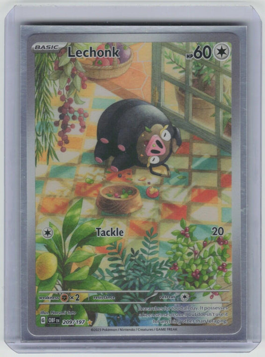 Lechonk - Illustration Rare SV03: Obsidian Flames 209/197 NM
