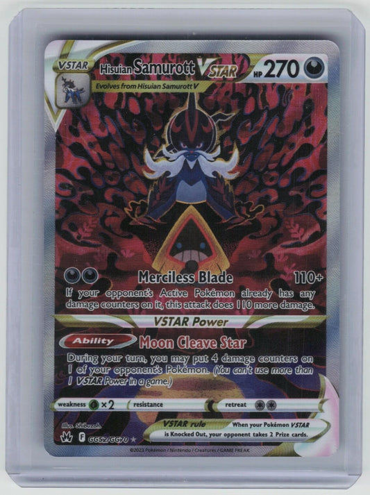Hisuian Samurott VSTAR Ultra Rare Crown Zenith: Galarian Gallery GG52/GG70 NM