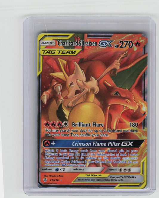 Charizard & Braixen GX Ultra Rare SM - Cosmic Eclipse 22/236 NM